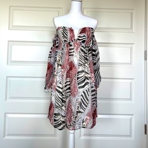 Off shoulder printed dress
